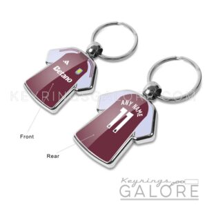 aston villa 24/25 home shirt keyring front and rear view