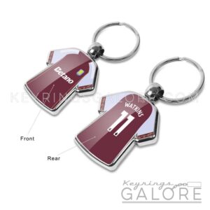 aston villa 25/26 home shirt keyring front and rear view