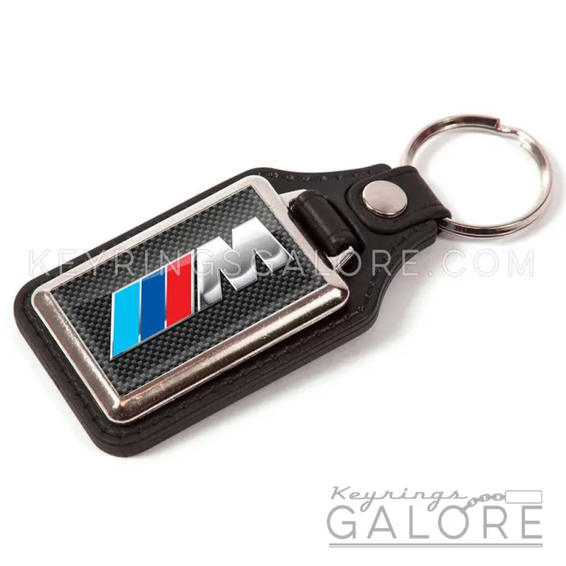 bmw m sport leather look keyring in original colours