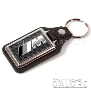 bmw m sport leather look keyring in grey style