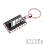 bmw m sport silver plated metal keyring with a grey design