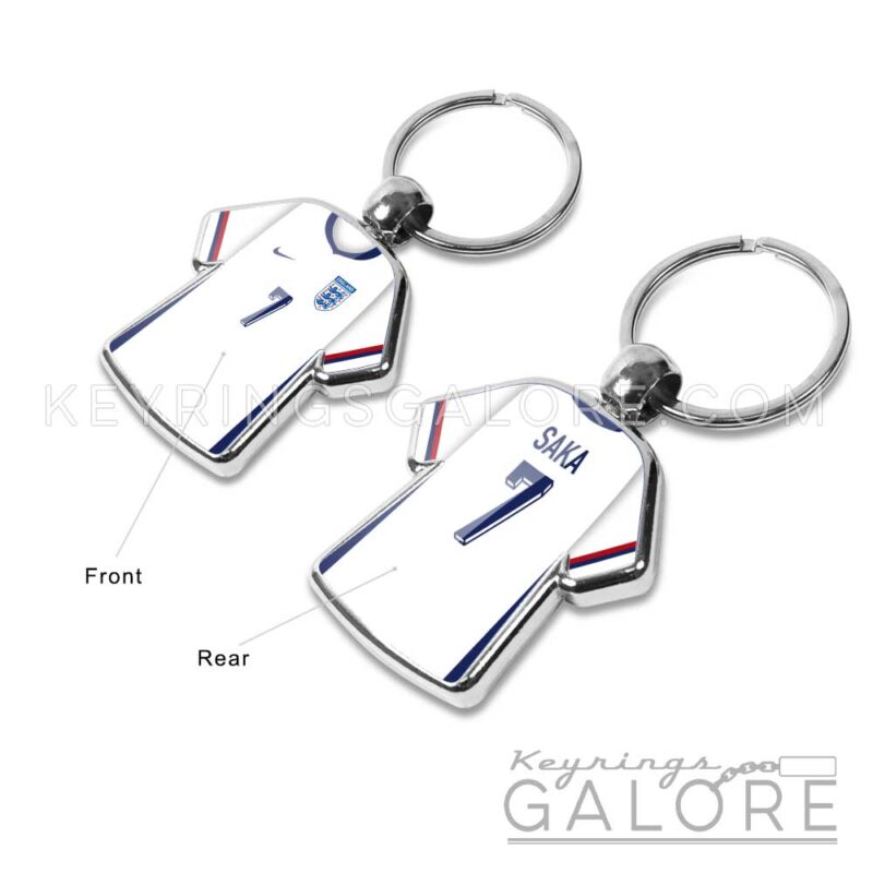 england 24/25 team shirt design keyring front and rear view