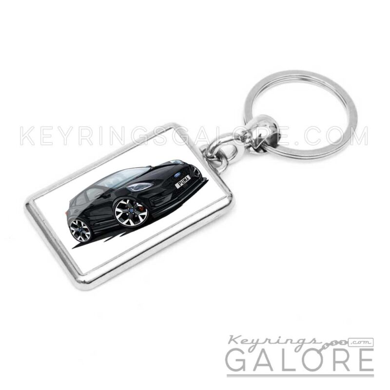 ford puma 2025 in agate black encased inside a metal keyring