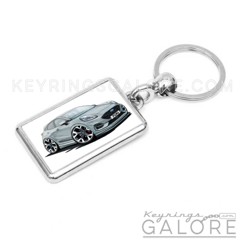 ford puma 2025 in cactus grey encased inside a metal keyring