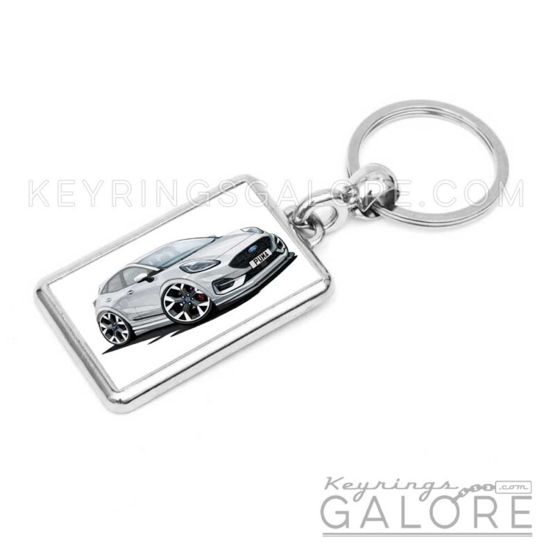 ford puma 2025 in solar silver encased inside a metal keyring