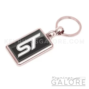 ford st metal keyring with white st logo