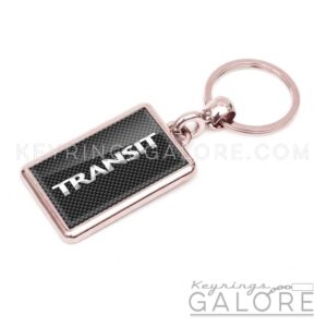 key ring key chain silver plated featuring ford transit logo