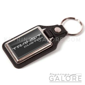 leather look key ring key chain featuring the transit custom logo