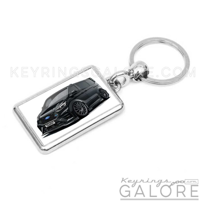 2025 ford transit msrt in black encased in a metal keyring