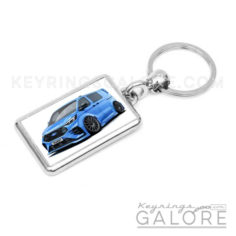 2025 ford transit msrt in fast blue encased in a metal keyring