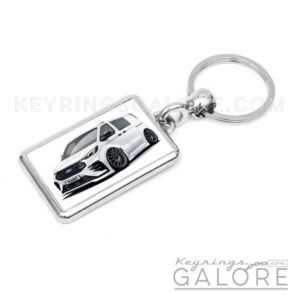 2025 ford transit msrt in white encased in a metal keyring