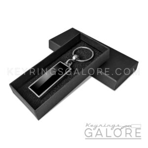 key ring gift box holding slim size silver plated key chain