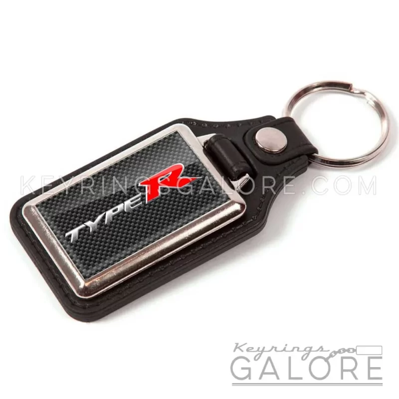 honda type r leather look keyring featuring the type r logo