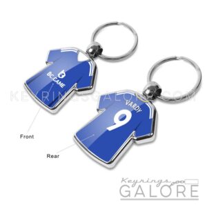 leicester city 25/26 home kit shirt keyring front and rear view