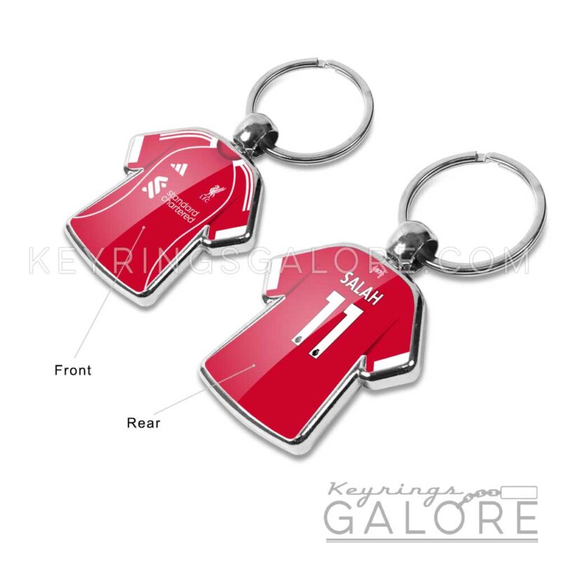 liverpool 25/26 home kit shirt keyring front and rear view