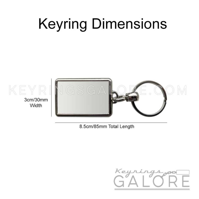 silver plated metal keyring dimensions