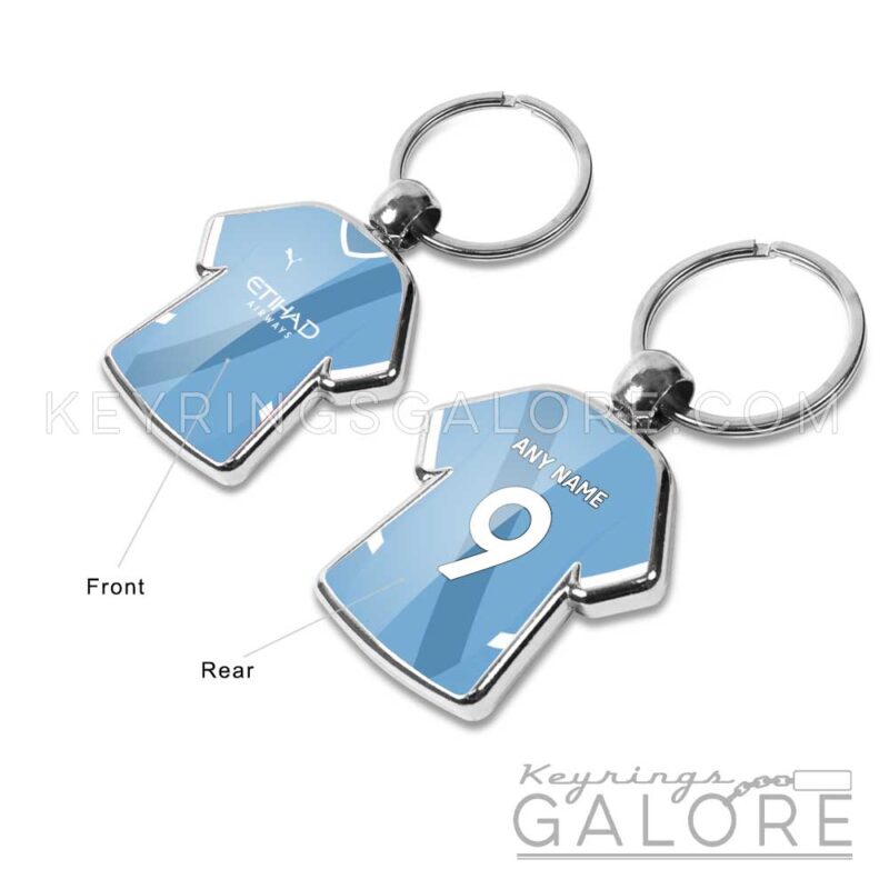 Team Shirt Keyring Keychain Ideal For Any Manchester City Fan, Personalised...