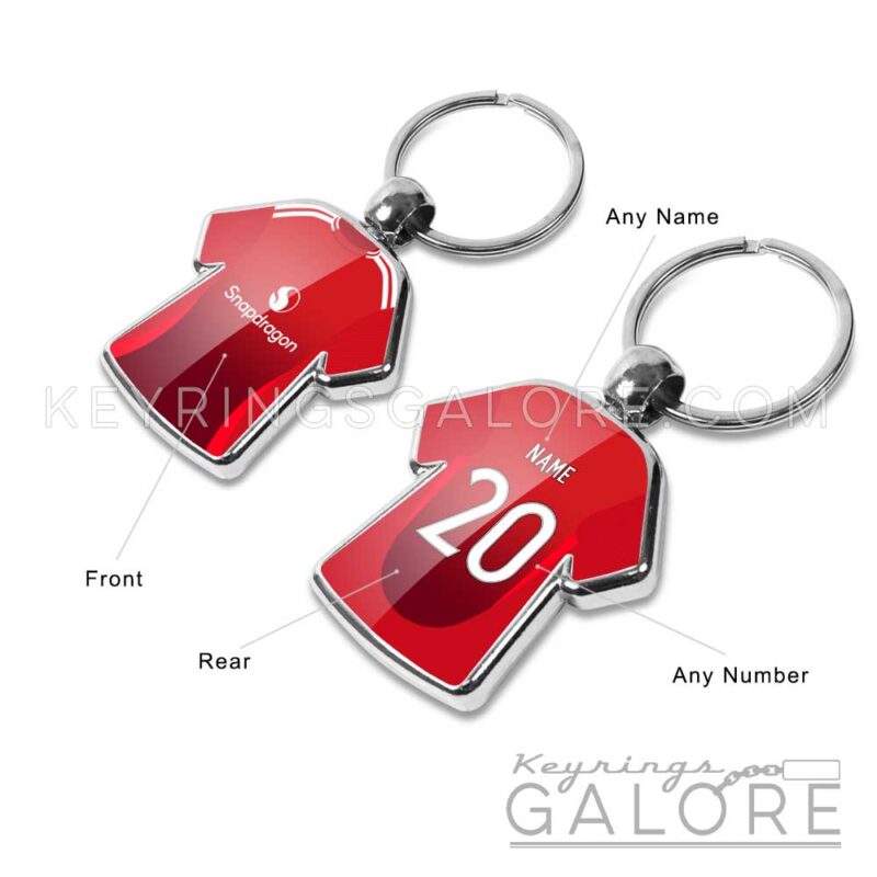 manchester united football shirts personalised keyring