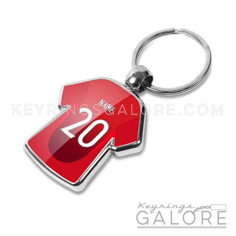 manchester united football shirt personalised keyring