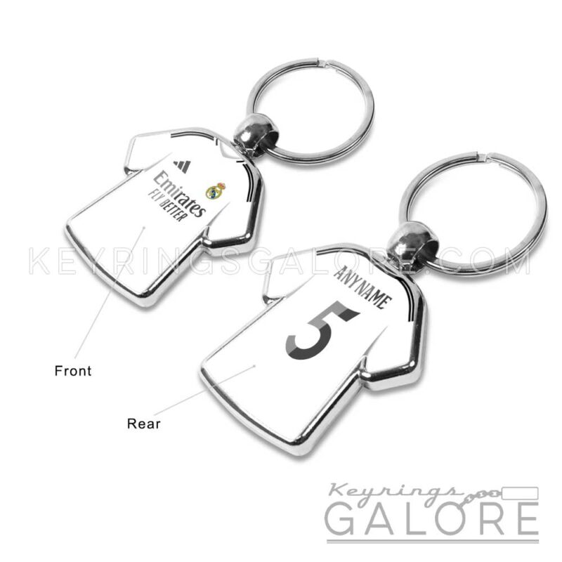 real madrid 24/25 shirt keyring front and rear view
