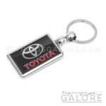 silver plated key ring key chain featuring the toyota logo