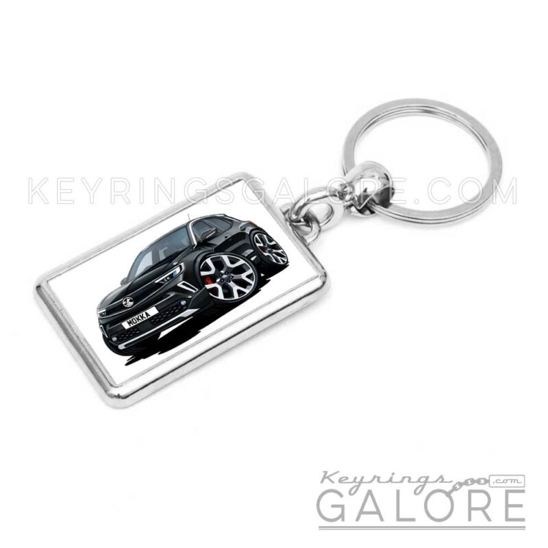 2023 vauxhall mokka in black encased inside a metal keyring